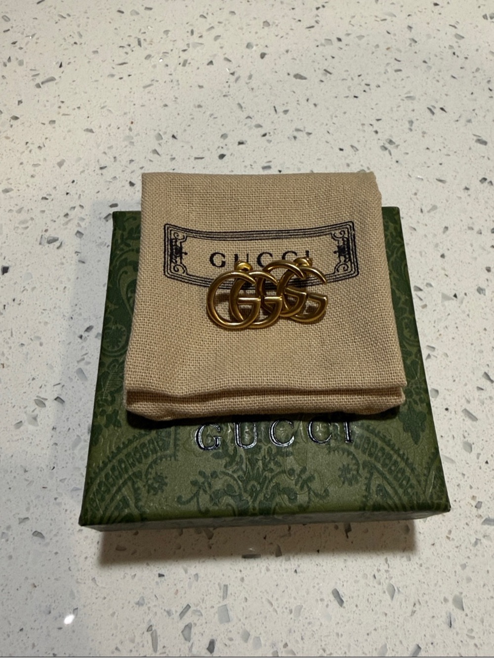 Gucci double g gold earrings